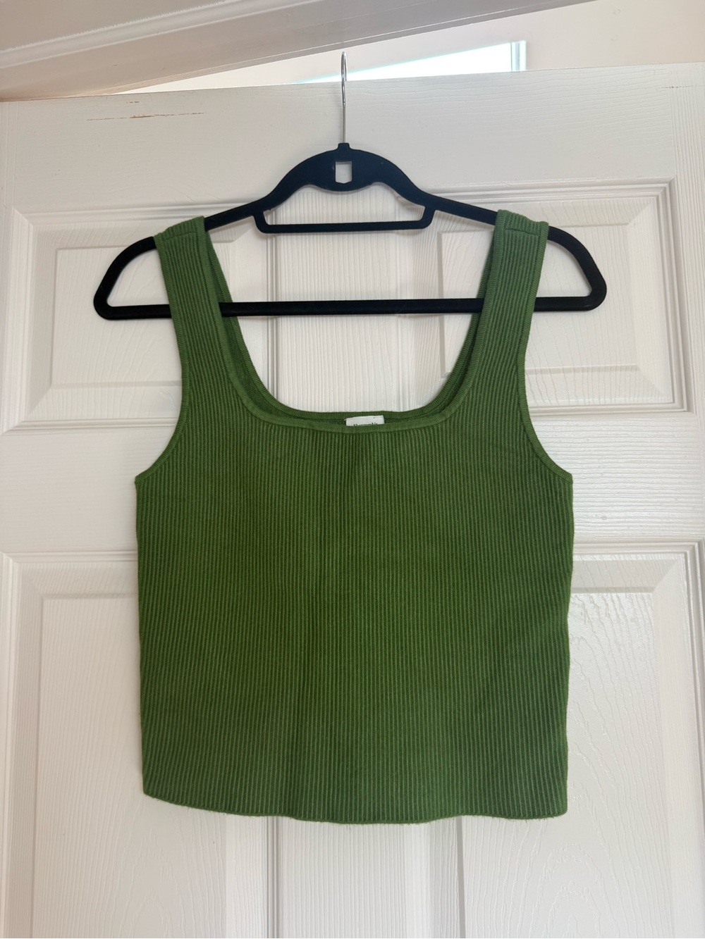 Abercrombie & Fitch Olive Ribbed Scoop Tank Top